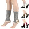 Lolita Women Leg Warmers Winter Warm College Style Knit Ankle Socks Japanese Harajuku Style Ruffle Leg Sleeves Warmer