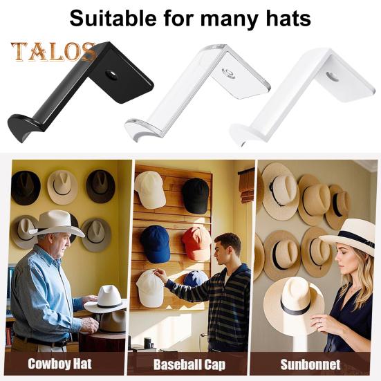 4/8Pcs Hat Hooks Cowboy Hat Racks Easy Installation Strong Adhesive Wall Mount Cap Holder Baseball Cap Organizers