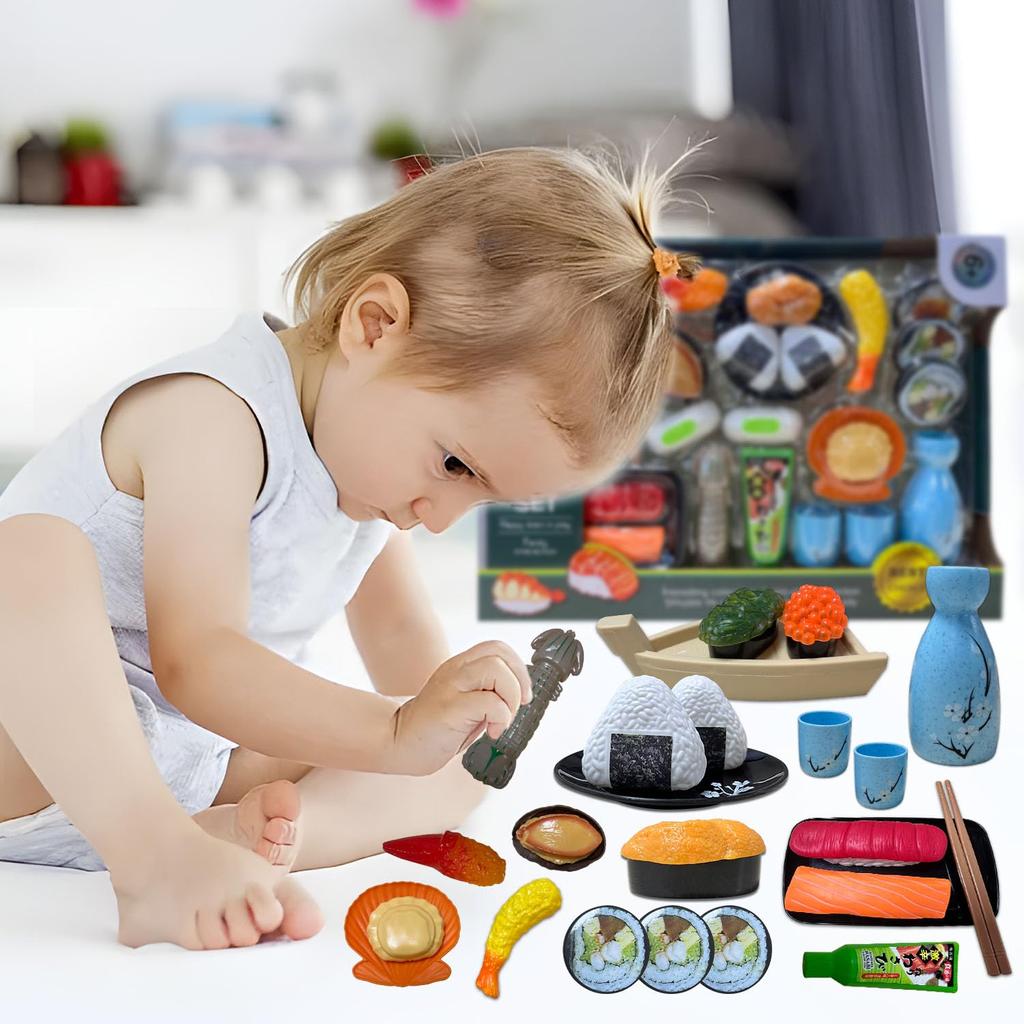 FUSHUI Play House Set Kitchen Toy Toy Sushi Special Sushi Set Educational Toy Play House Hamburger Kitchen Cook Real Ingredients Pretend Play Play