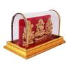 Metal Lord Ganesh and Maa Lakshmi, Sarswati Idol 12 Cm Golden, 1 Piece