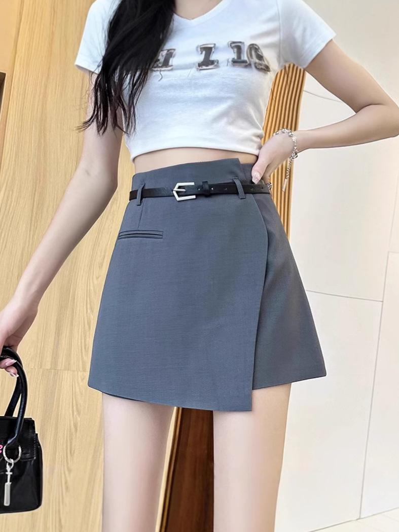 

Women s Summer A-Line Skirt Shorts, High-Design Gray Petite Casual Pants 3XL