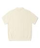 TRILLION Washable Cable Half Sleeve Button-Up Knit (Cream)
