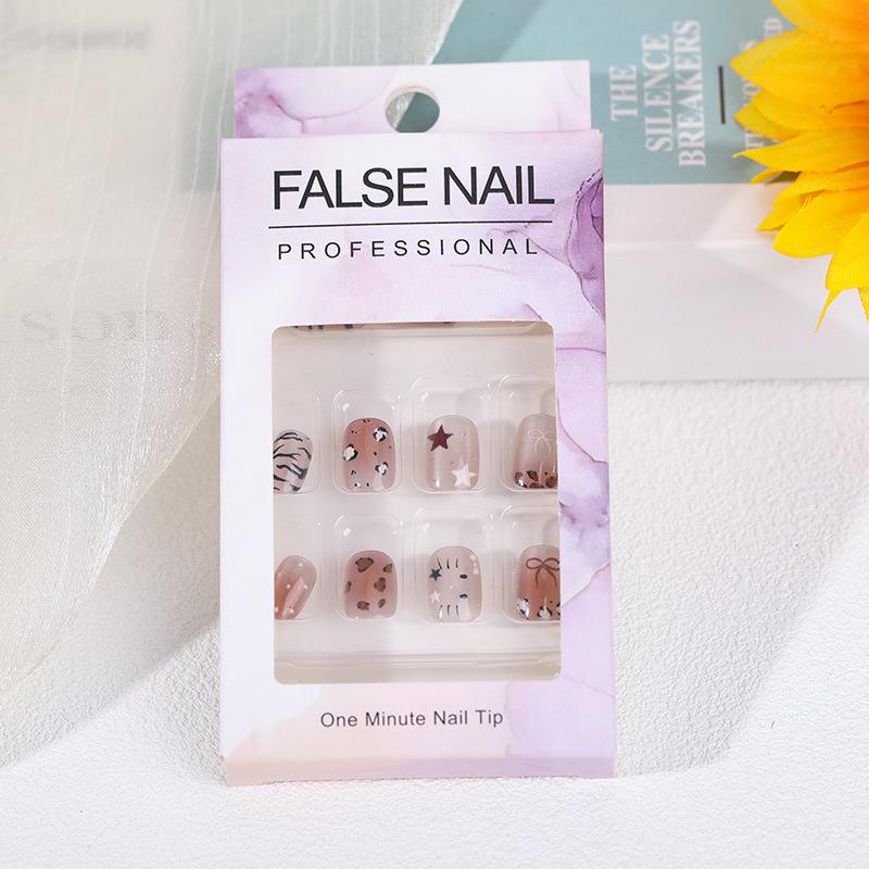 2026 Medium French Star Press-On Nails: Handmade, Detachable, Whitening Manicure