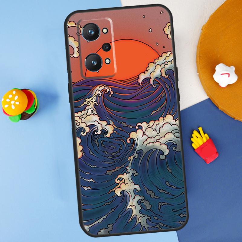 Japanese Wave Art For Realme GT7 Pro GT 6T 6 5 C67 C61 C55 C53 C51 C21Y C25S C75 10 11 12 13 14 Pro Plus Case