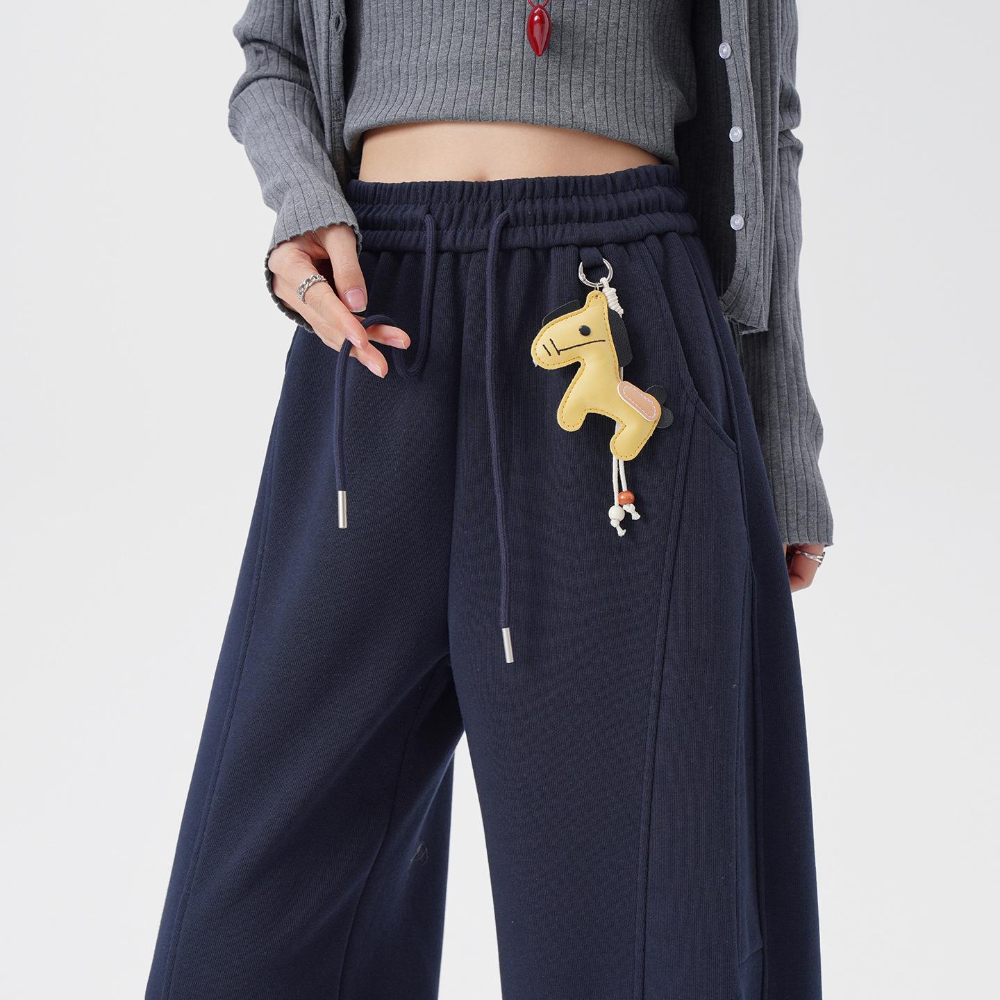 2026 Spring Women’s High-Waist Slimming Wide-Leg Cotton Sweatpants S