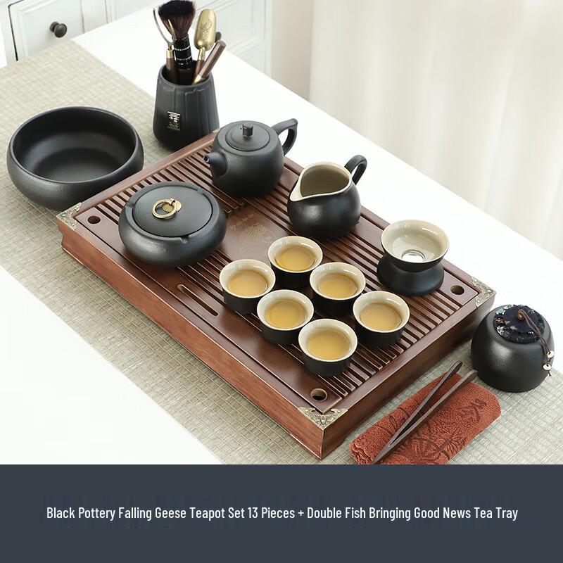 Lainuo Chinese Black Pottery Tea Set