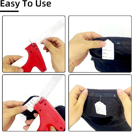 1606pcs Tagging Gun Kit, Tagging Gun for Clothing, Standard Retail Price Tag Attacher Gun Kit for Clothes Labeler with 6 Steel Needles and 1600 1-in
