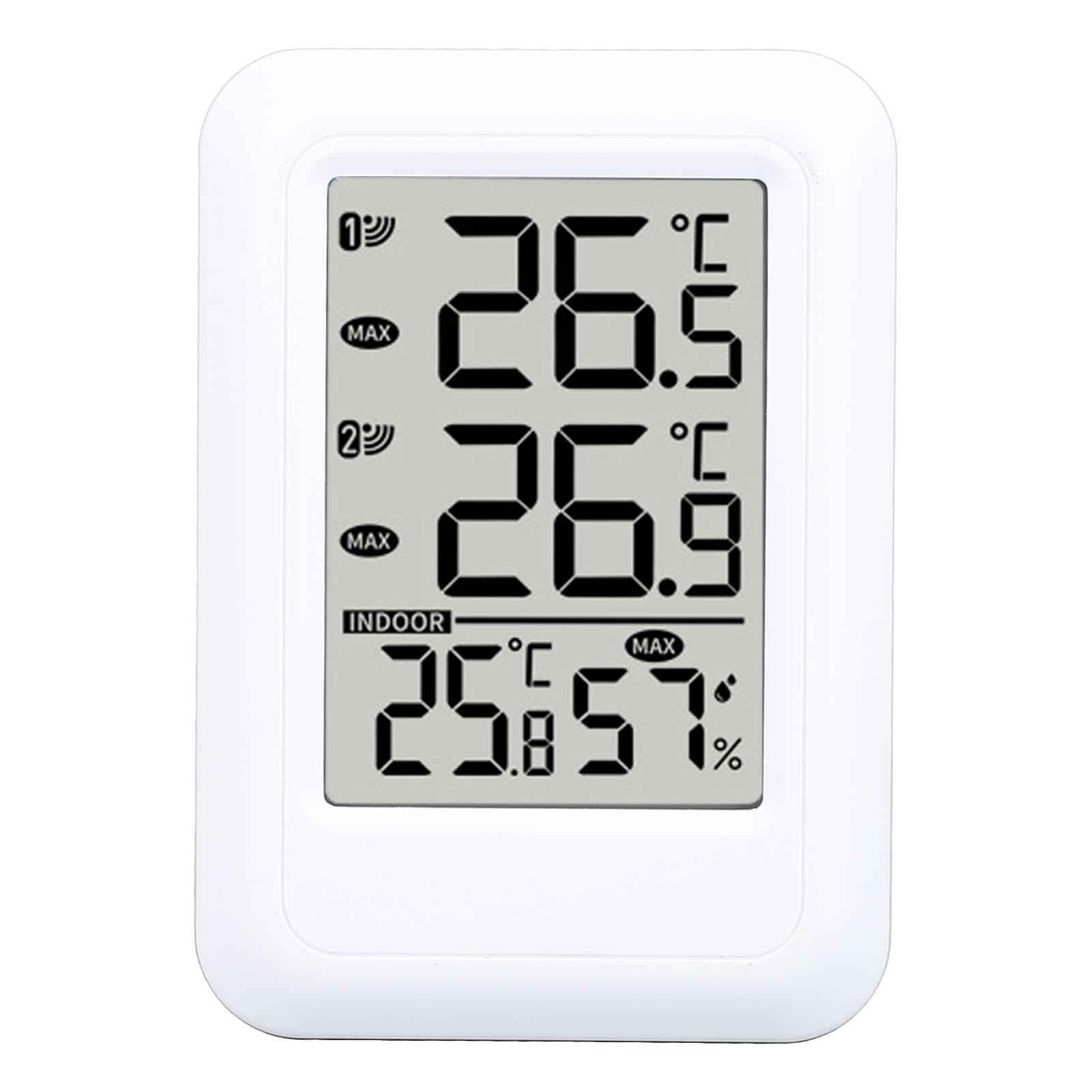 

Wireless Indoor Outdoor Thermometer Hygrometer, High Digital Thermometer with Time Display Alarm Calendar Function for Home,