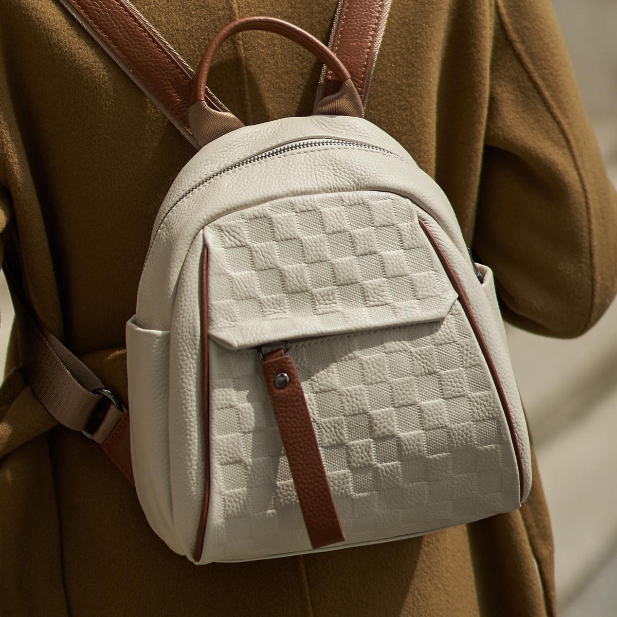 

Полный кожаный женский стандартный рюкзак из натуральной кожи для деловых поездок и путешествий