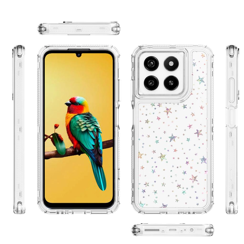 For ZTE Blade A35/A55 Case Clear Acrylic TPU Hybrid Phone Cover with Laser-printed Film