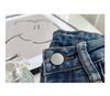 Women's High Waist American-Style Retro Flared Jeans - Elastic Slim Straight Horseshoe Trousers with Raw Edge Finish