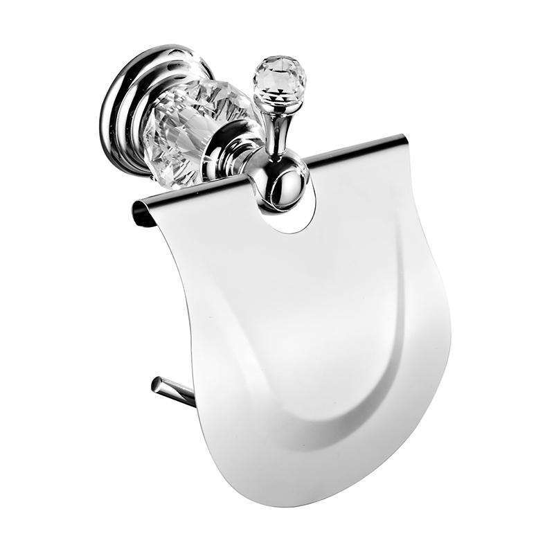 Kristall-Toilettenpapierhalter Chrom, Polierter Gold-Toilettenpapierhalter, Messing Kristall-Taschentuchhalter Badezimmerzubehör EL85486