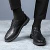 Fashion Classic Black Men's Leather Shoes Minimalist and Versatile Style Office and Driving  Leisure Business Men's Walking Shoes New