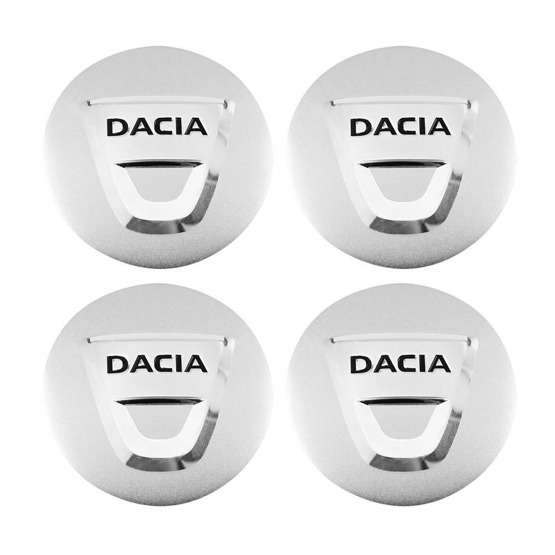 

4Pcs 56mm Car Wheel Center Hub Caps Emblem Stickers For Dacia Logan Sandero Duster Lodgy Spring Jogger Dokker Stepway Bigster RS срібний