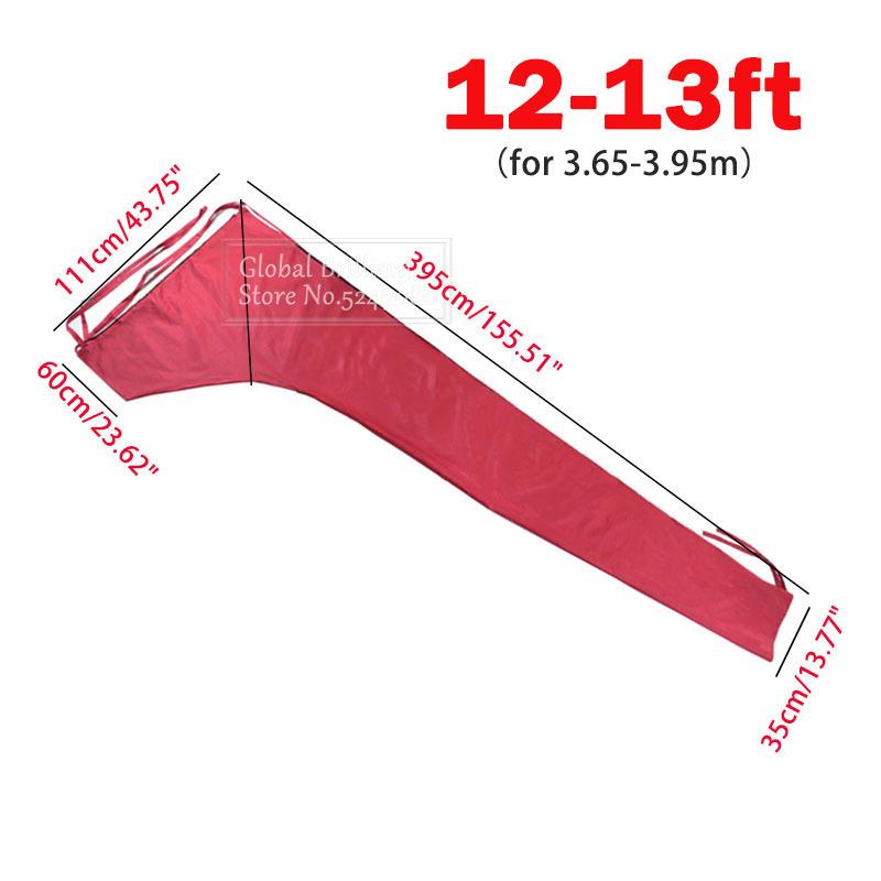 210D Für 8-13Ft Großsegel-Baumabdeckung Bootssegelabdeckung Wasserdicht Anti-UV-Sonnenschutz Staubdichte Baumsegelabdeckung Bootsabdeckung Rot