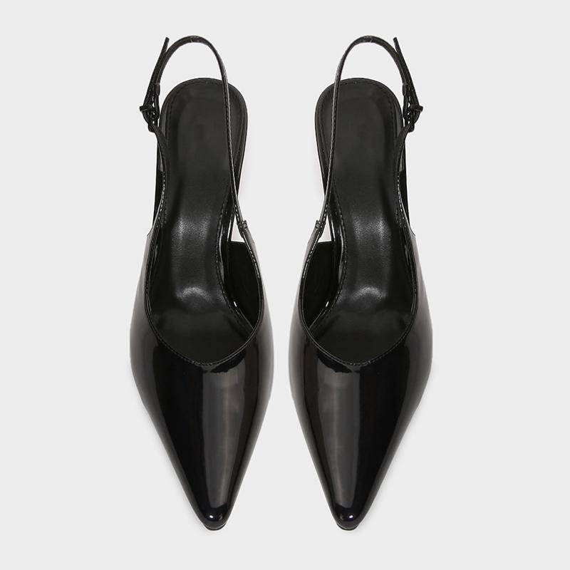 Fashion High Heeled Women's Sandals 2025 Summer Pointed Toe Simple Solid Designer Party Stilettos Elegant Back Strap Office Lady Shoes