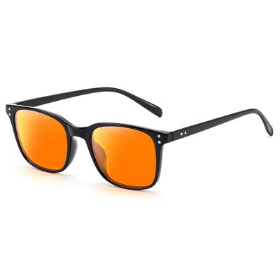 Blue Light Blocking Stylish Gaming for and Night Square UV Orange B1502 Glasses, Men's Glasses, Gaming, Smartphones, PCs, Driving, Shape,