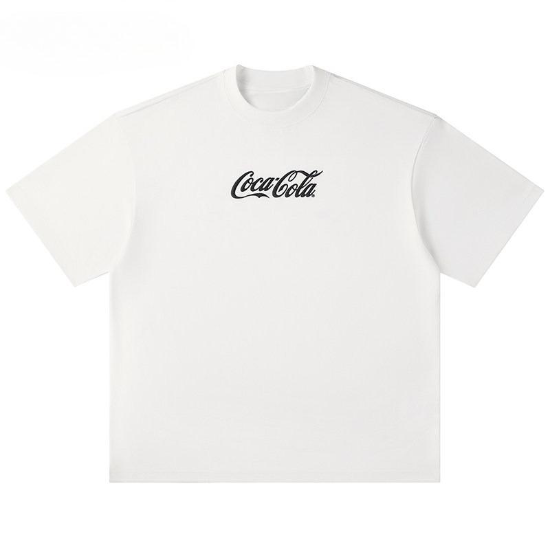 Trendy Fashion Coke Simple Logo Luxury Casual TShirt Mens and Womens Luxury Brand Top