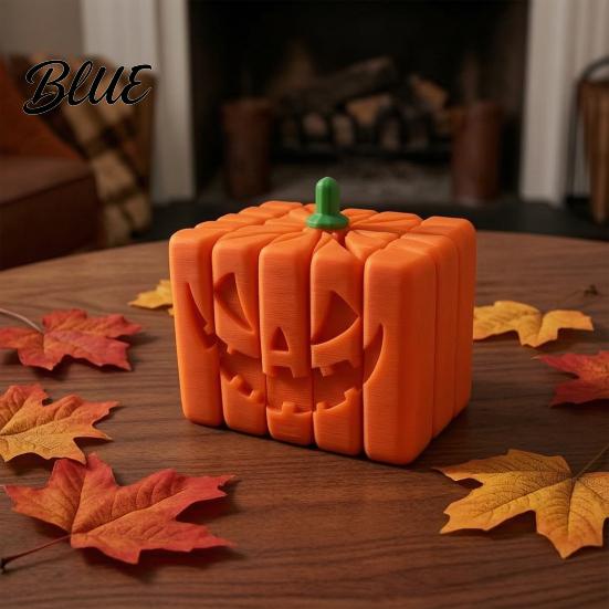 Small Desktop Decoration 3D Printed Pumpkin Fidget Toy Spooky Halloween Anxiety Decorative Figurine Relief Sensory Toy for Stress Relief Party