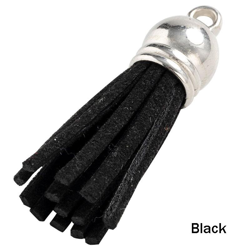20Pcs/Lot 35mm Leather Tassel for Keychain Straps Jewelry Fiber Fringe Suede Tassel DIY Key Chain Pendants Jewelry Accessories