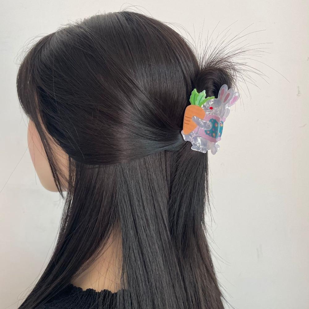 Penguin Cute Rabbit Hair Grab Animals Acrylic Shark Clip Cute Cartoon Hair Claw  Woman Girls