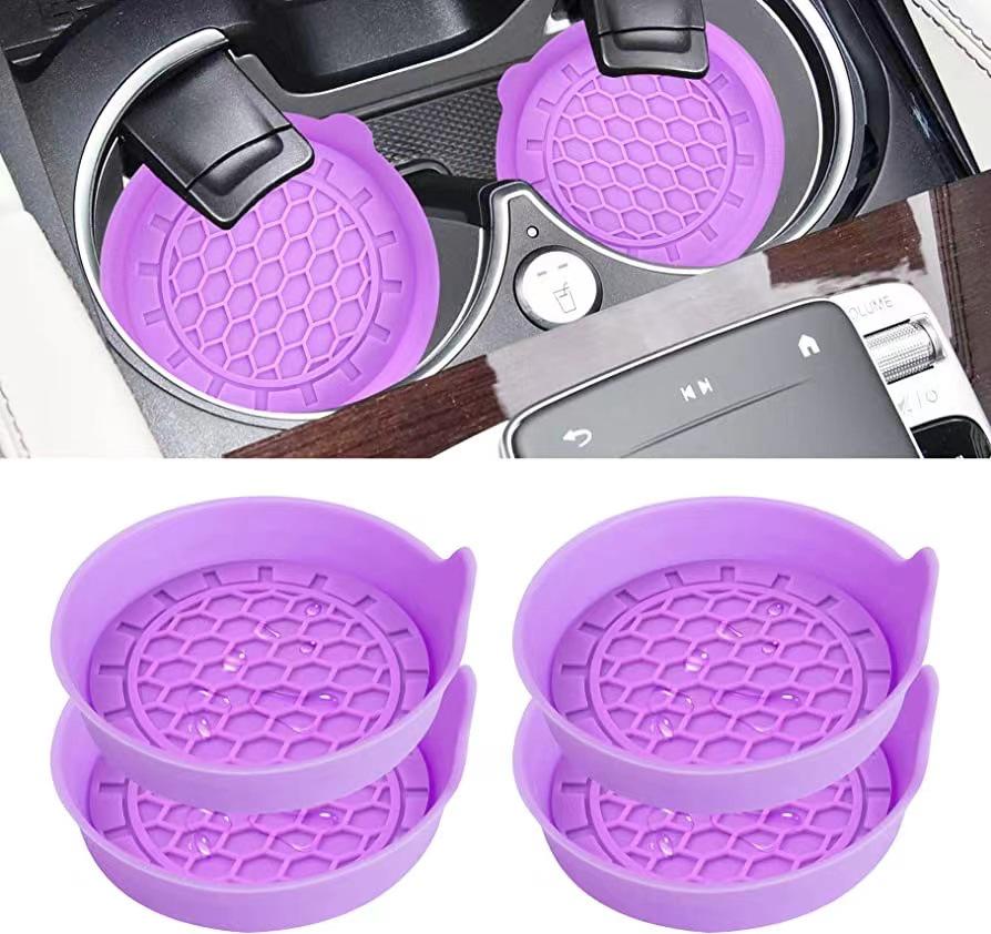 Exclusive Diamond Car Coaster: Non-slip, Heat-Resistant Silicone Cup Holder Pad