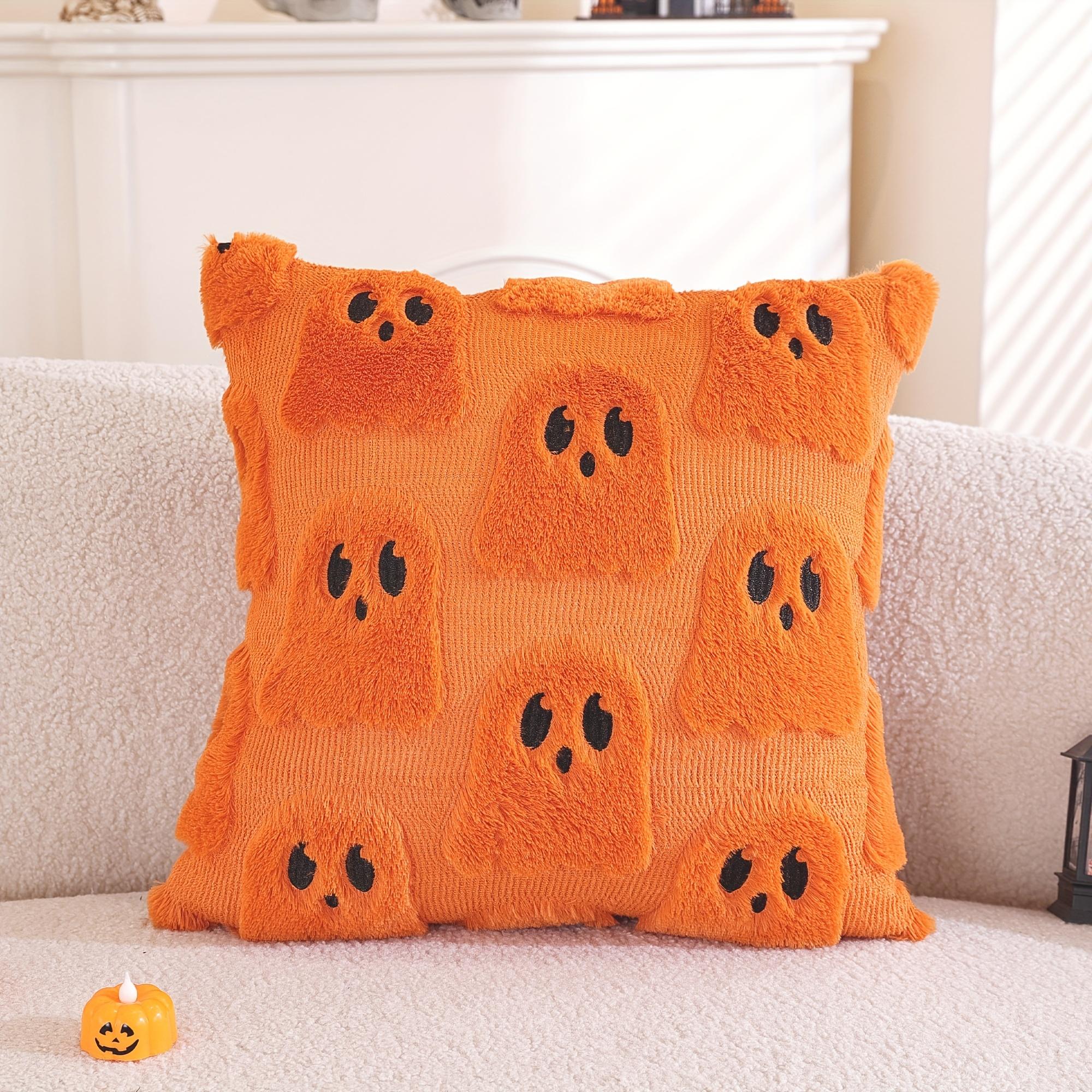 

Halloween-Themed Adorable Ghost Pillow Cover with Zipper,Perfect for Seasonal Decor and Gifts, Seasonal Home Decor 45x45cm оранжевый