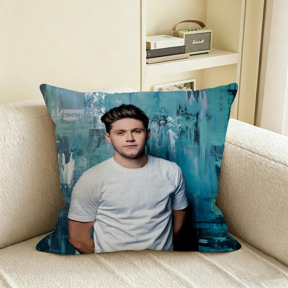 N-Niall Horan Cushion Cover Natural Linen Pillowcase Set, All-In-One Decor For Sofa, Bedroom & Chair