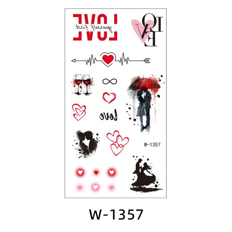 

Водостойкие и потостойкие наклейки-тату, временные одноразовые наклейки-тату на День святого Валентина, милые 75 * 140Mm (die)