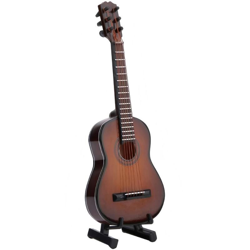 Small Wood Guitar Model Intricately Designed Collectors Item Guitar Display Ornament for Musicians and Gift Giving