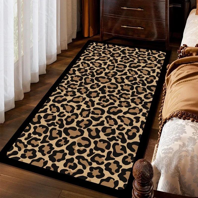 Covor dormitor Covoraș podea lângă pat Covorașe lungi pentru picioare Covor moale pufos drăguț cu imprimeu leopard Covor decorativ pentru casă Covorașe pentru sufragerie