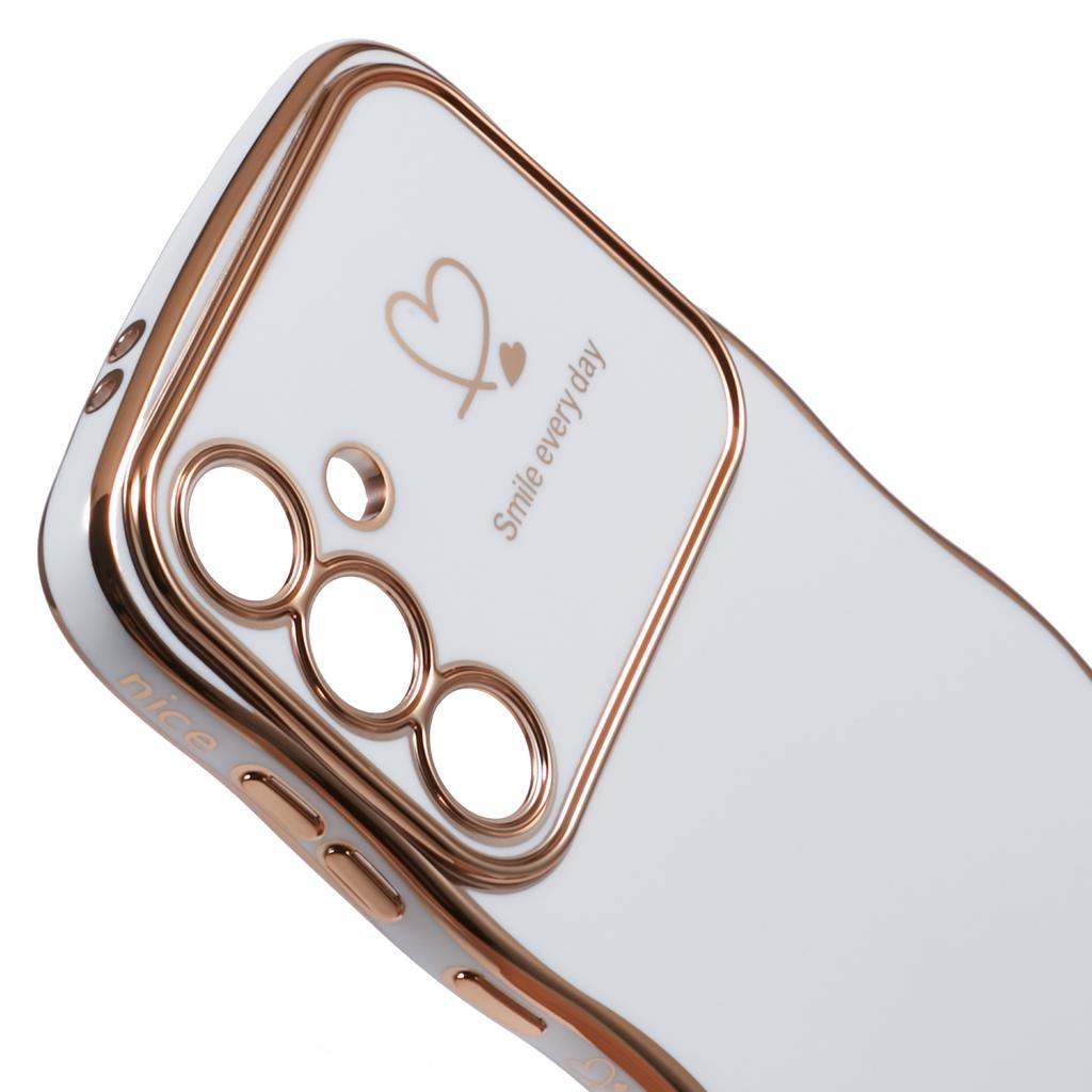 For Samsung Galaxy A54 5G Case Love Hearts TPU Phone Cover Curly Wave Frame Large Window
