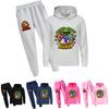 Minecraft Hühner-Jockey Kinder Cartoon Hoodie und Hose Set Aus Baumwolle Für Lässige Winterkleidung
