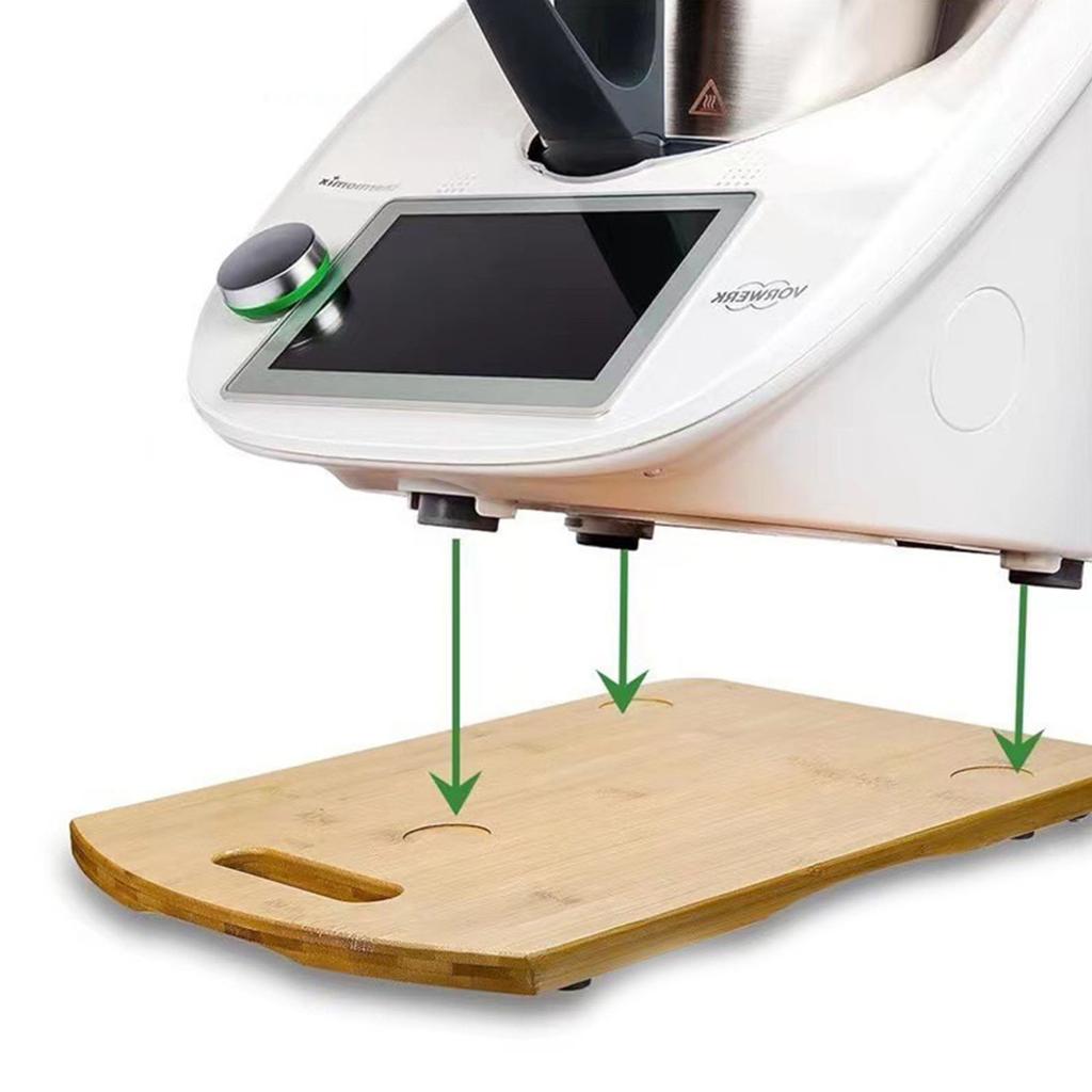 Wooden Glider Board for Stand Mixer and TM5 TM6 Food Processor Sliding Placement Tray Kitchen Accessory Nonslip Pad
