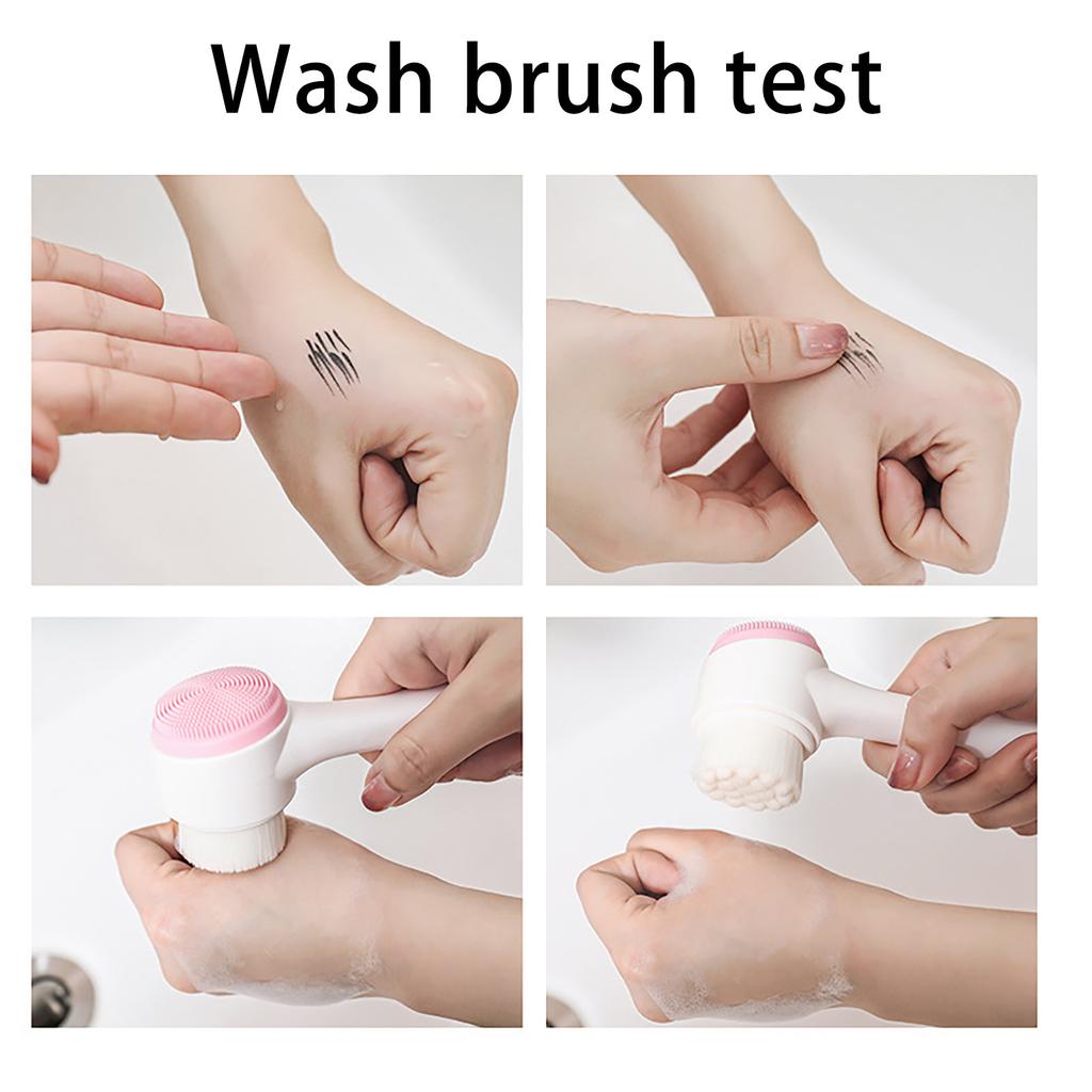 3D Facial Cleansing Brush Soft Bristled Silicone Manual Facial Cleansing Brush