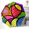 1pc Heart Pattern Automatic Opening/closing Umbrella with Auto Open/Close, Windproof, Foldable Sunshade, Perfect Gift for Friends, Durable P
