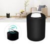 Modern Bathroom Necessities Set Of 6 Plastic Items with Covered Trash Can Toothbrush Stand Toilet Brush For Family Hotel