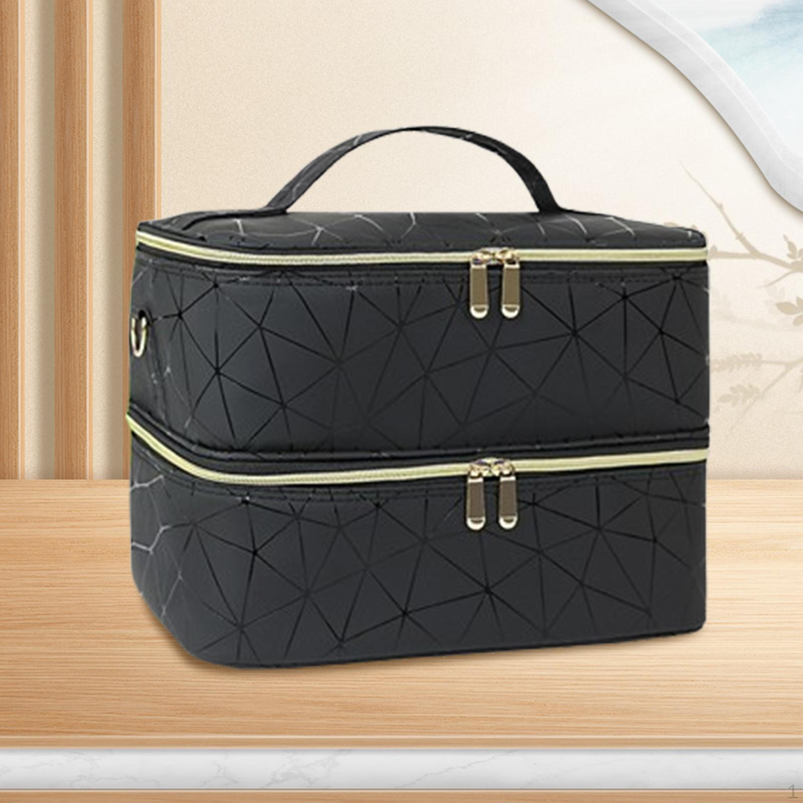 

Двухслойная сумка-органайзер для лака для ногтей Multi Pockets Tool Большая вместимость чёрный