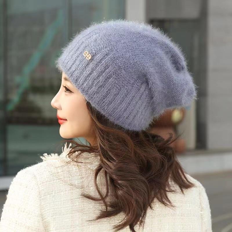 Squirrel Fleece Hat Stack Hat New Autumn and Winter Hat Women's Winter Wool Hand-woven Hat Versatile Outdoor