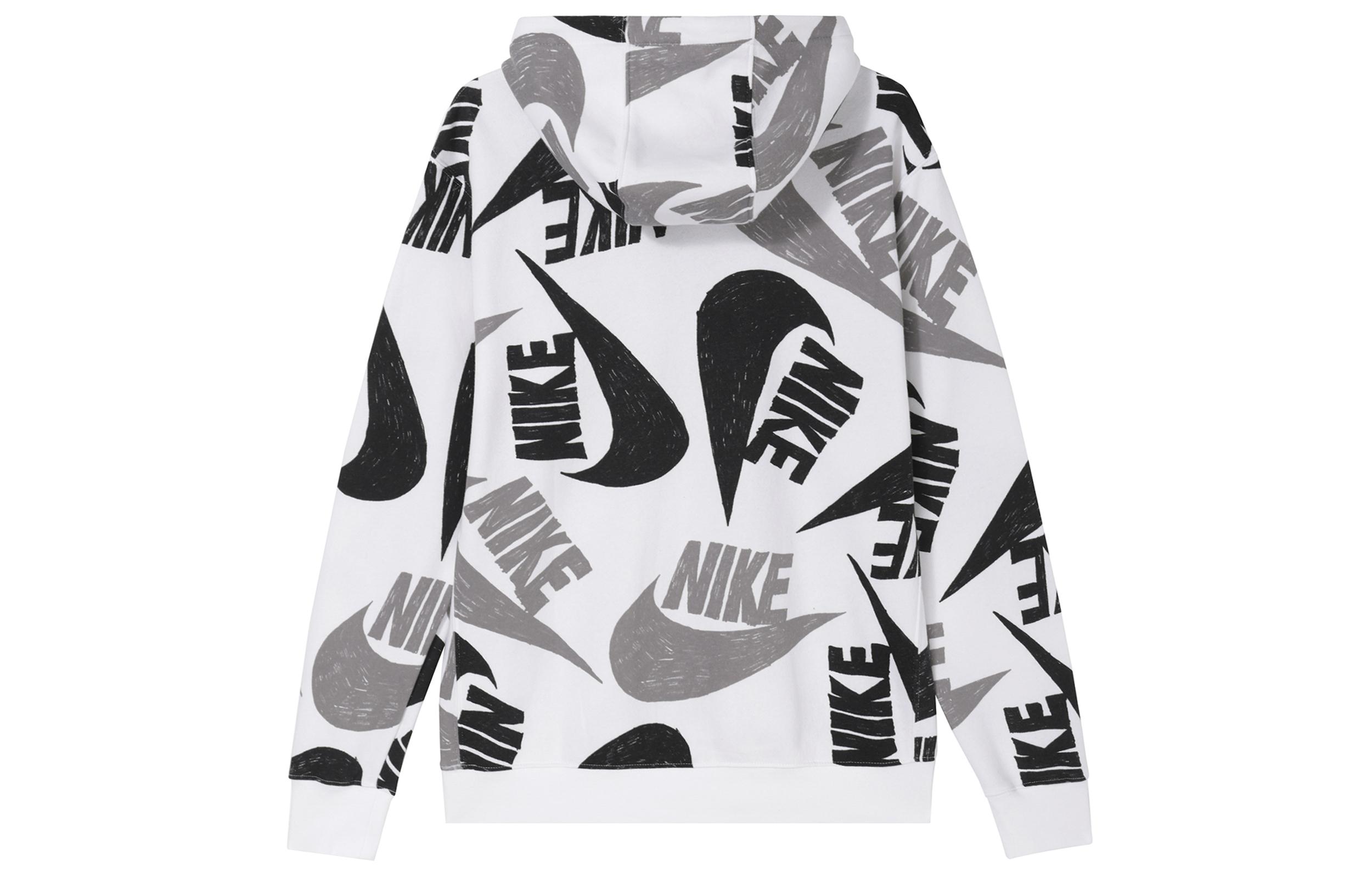 Nike Street Graffiti Hook and Loop Thickened And Fleece Lined Sweatshirt Men s Black White CJ6313-010 XXL