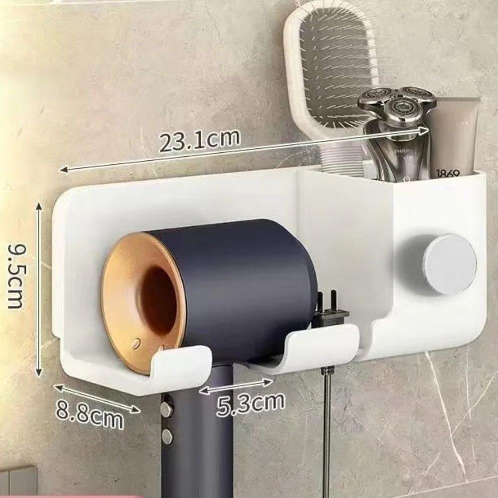 

Multi-Functional Hair Dryer Holder Plastic Hair Dryer Shelf Blower Holder Comb Storage белый