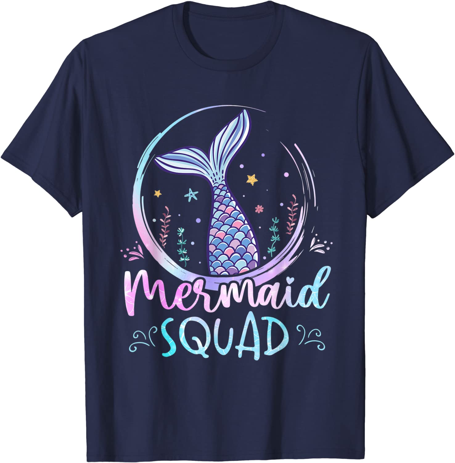 

Mermaid-Birthday Squad Party Girls Women Mermaid T-Shirt Funny Graphic Tee Tops Novelty Gift Short Sleeve Summer Fashion Apparel 4XL