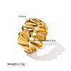 Yori Stainless Steel Metal Heart Open Ring 18K Gold Color Plated Minimalist Trendy Fashion Jewelry Accessories Gift