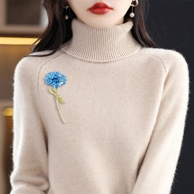 Fashion Carnation Brooch Women Simple Elegance Enamel Plant Fine Workmanship Shiny Corsage Brooch Suit Accessories