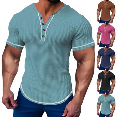 Men's Summer Solid Color Short Sleeve Tops Men's Casual Fashion Tops