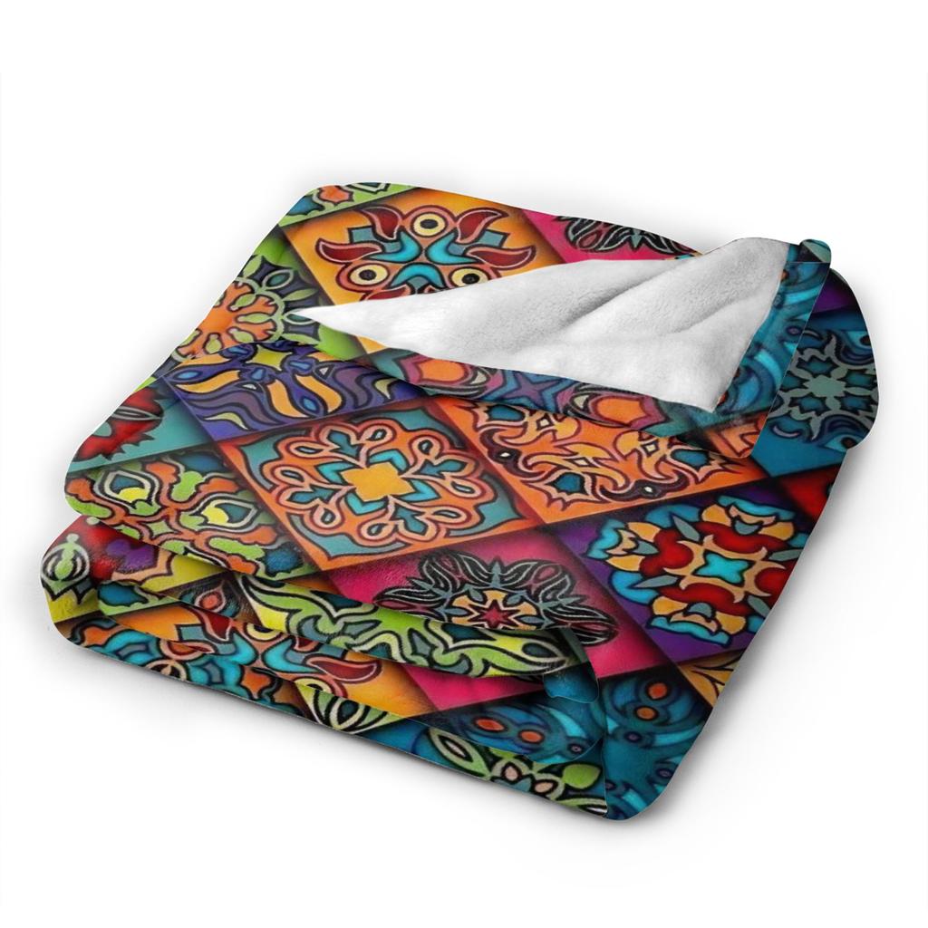 Warm Soft Blankets Girls Boys Airplane Travel Retro Bohemian Woven Pattern   Blanket  For Couch Chair Fashion Sofa Bed Cover