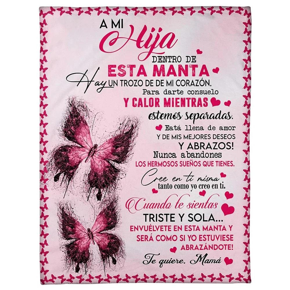 

HX Моей внучке Фланелевое одеяло 3D-принт Цветочные пледы для кроватей Плюшевые стеганые одеяла Подарки на день рождения A Mi Nieta Manta 30x40in