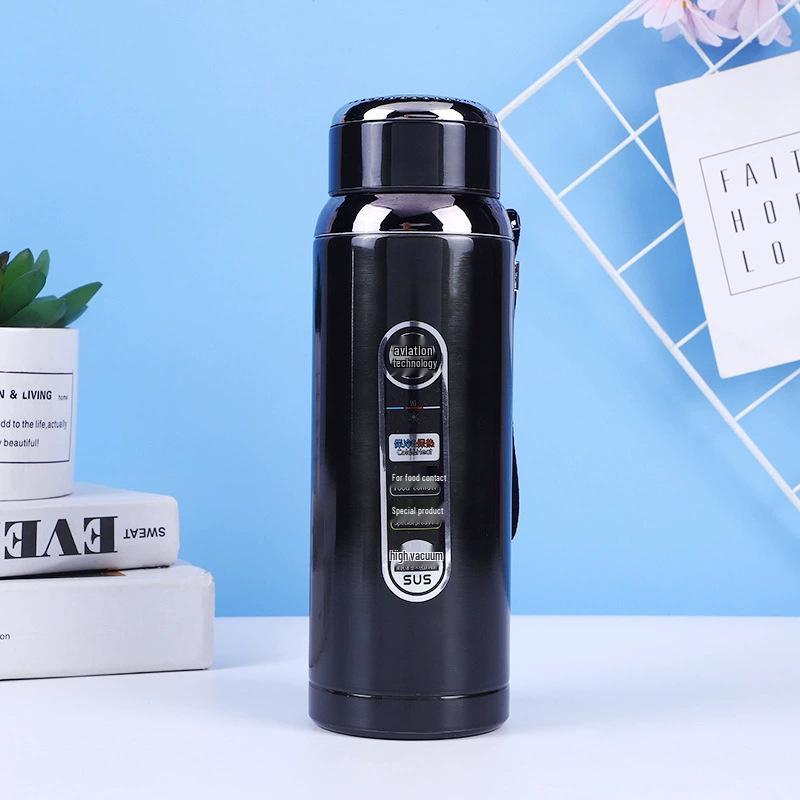 316 Stainless Steel Large Capacity Outdoor Sports Thermos Cup with Portable Lanyard
