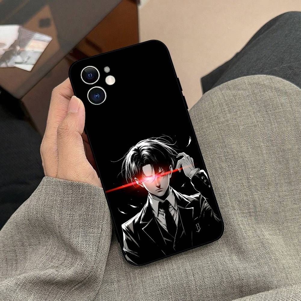Levi B-AckermanY Attack On Titan Phone Case Black Phone Case For IPhone 17/16/15/13/14 Pro Max/ 11Plus/X/Xr/Xs Max 13mini