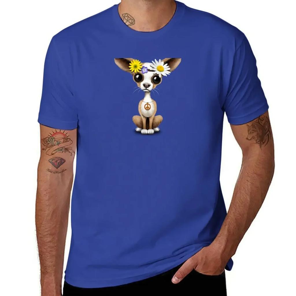 Cute Chihuahua Puppy Hippie T-Shirt anime clothes cute clothes vintage mens graphic t-shirts hip hop